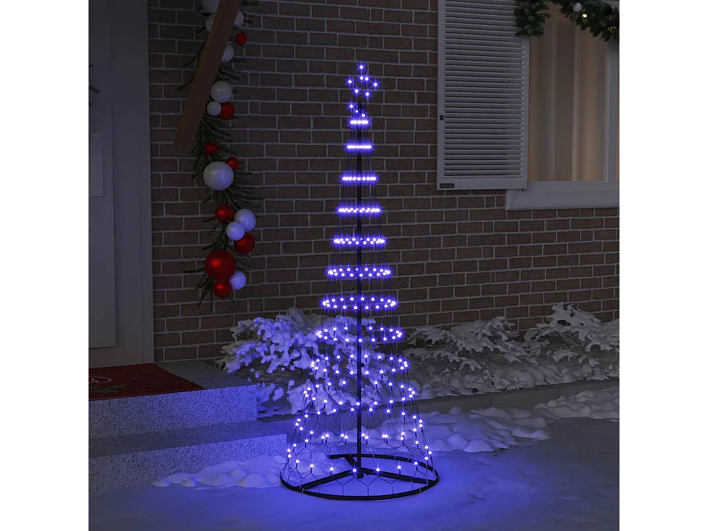 LED Weihnachtsbaum mit 230 LEDs Blau 71 x 71 x 184,5 cm Metall
