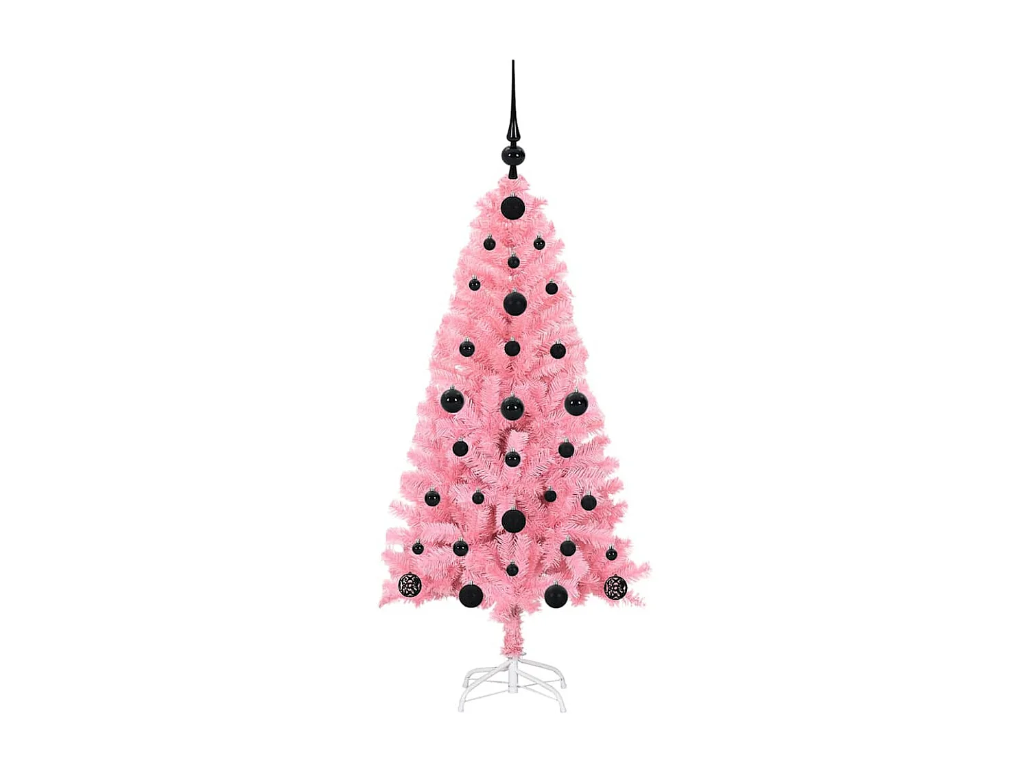 Sapin de Noël avec 150 LED avec support Rose 120 cm PVC