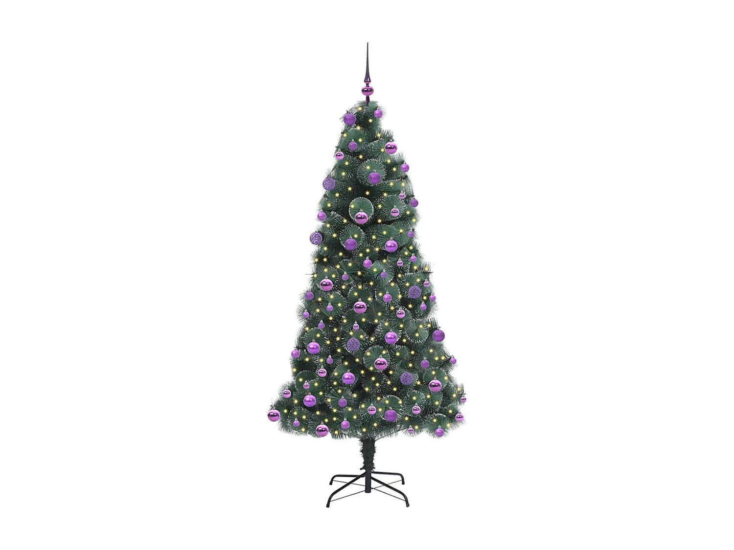 Albero di Natale artificiale preilluminato con set di palline
