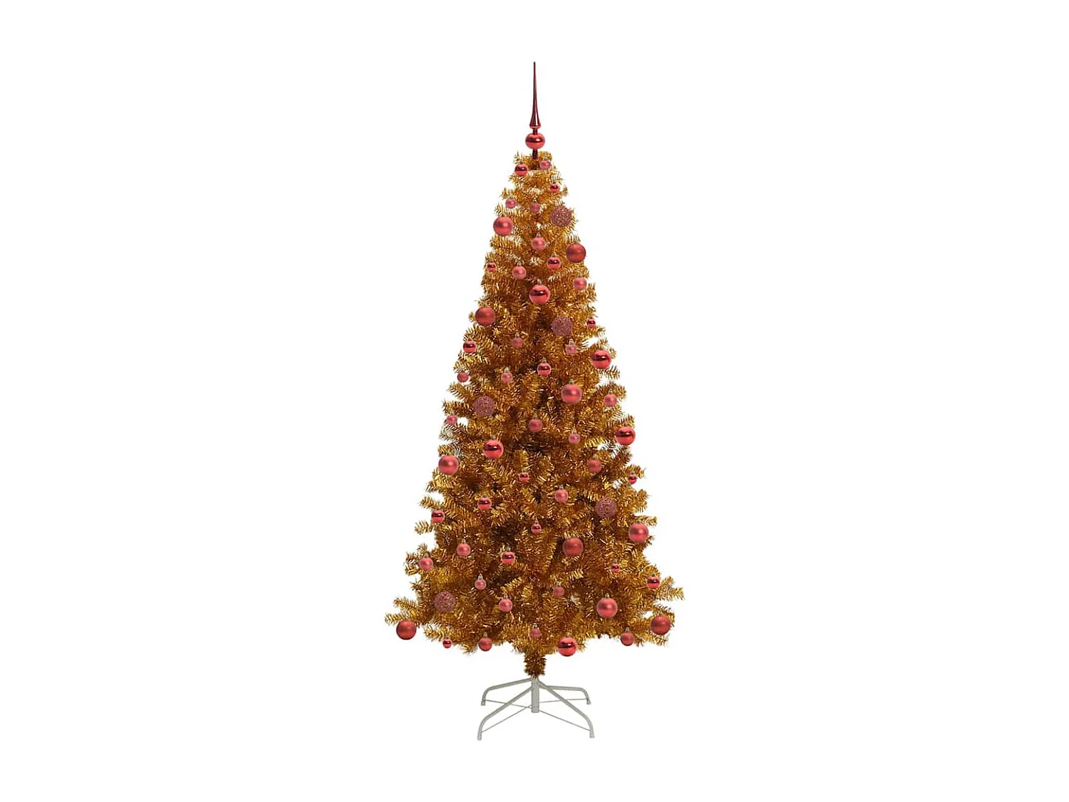 Sapin de Noël avec 300 LED avec support Doré 180 cm PET