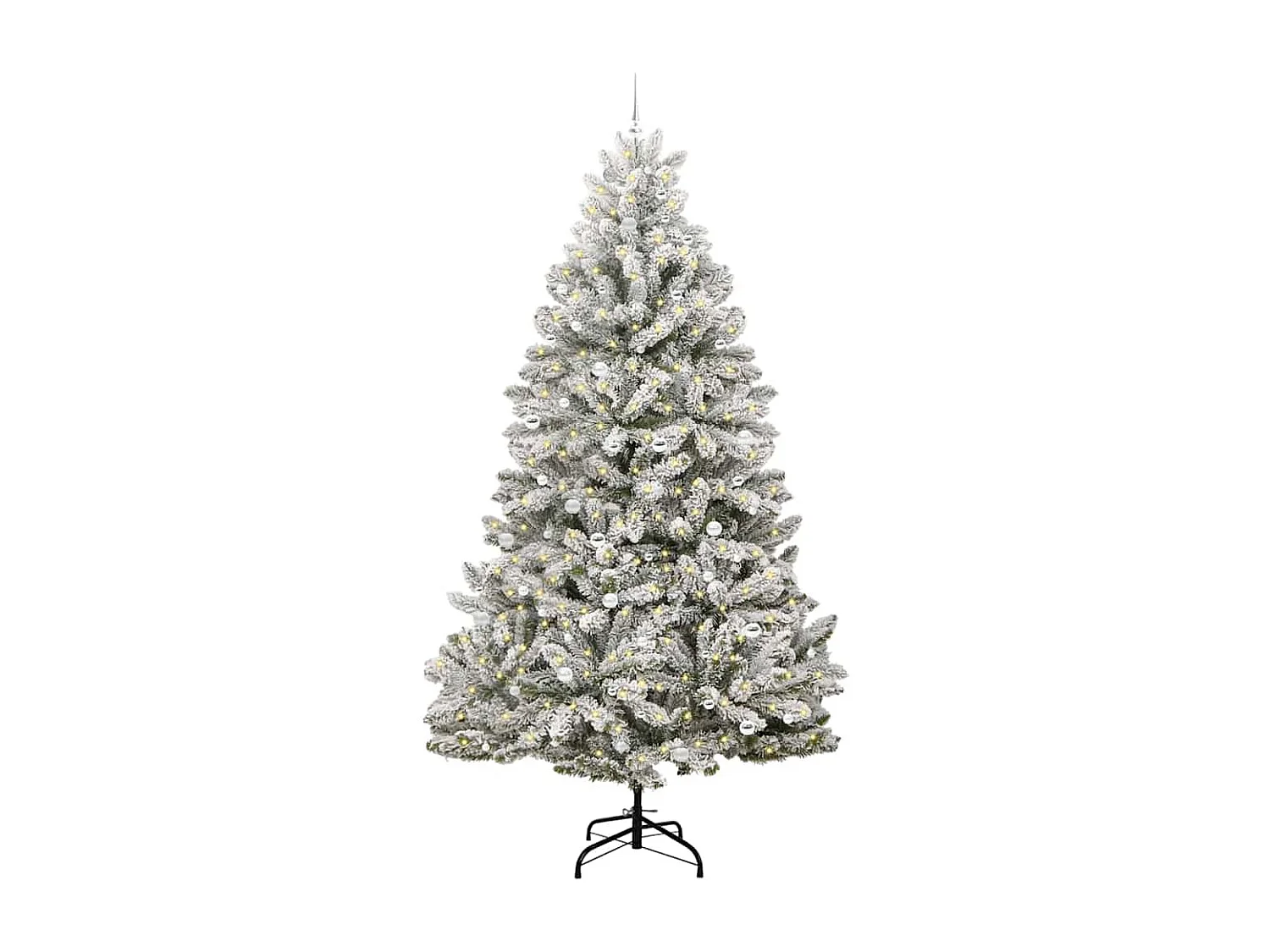 Sapin de Noël artificiel Vert et blanc 300 cm PVC et métal