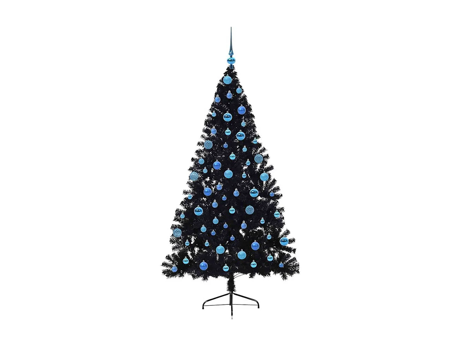Künstlicher Weihnachtsbaum mit Beleuchtung, Schwarz, 180 cm, PVC