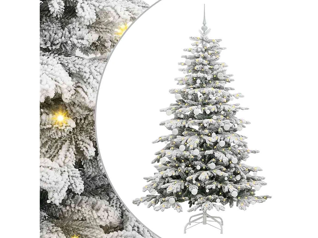 Albero di Natale artificiale con rami incernierati bianco 180 cm
