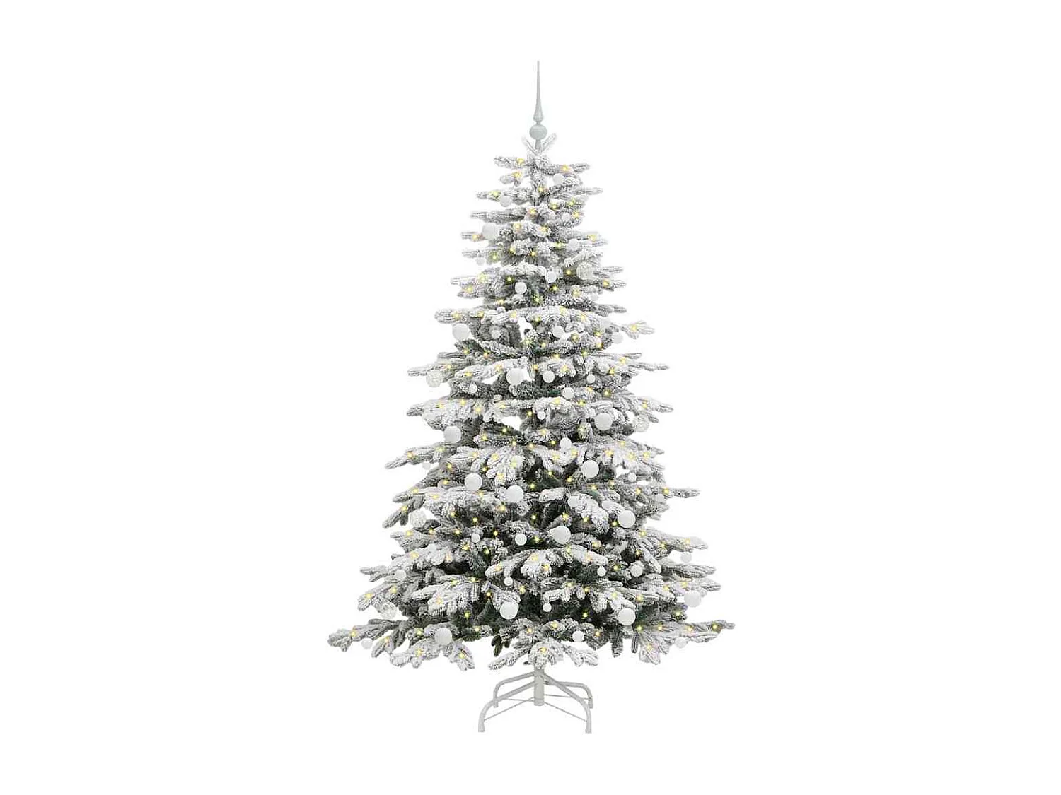 Albero di Natale artificiale con rami incernierati bianco 180 cm