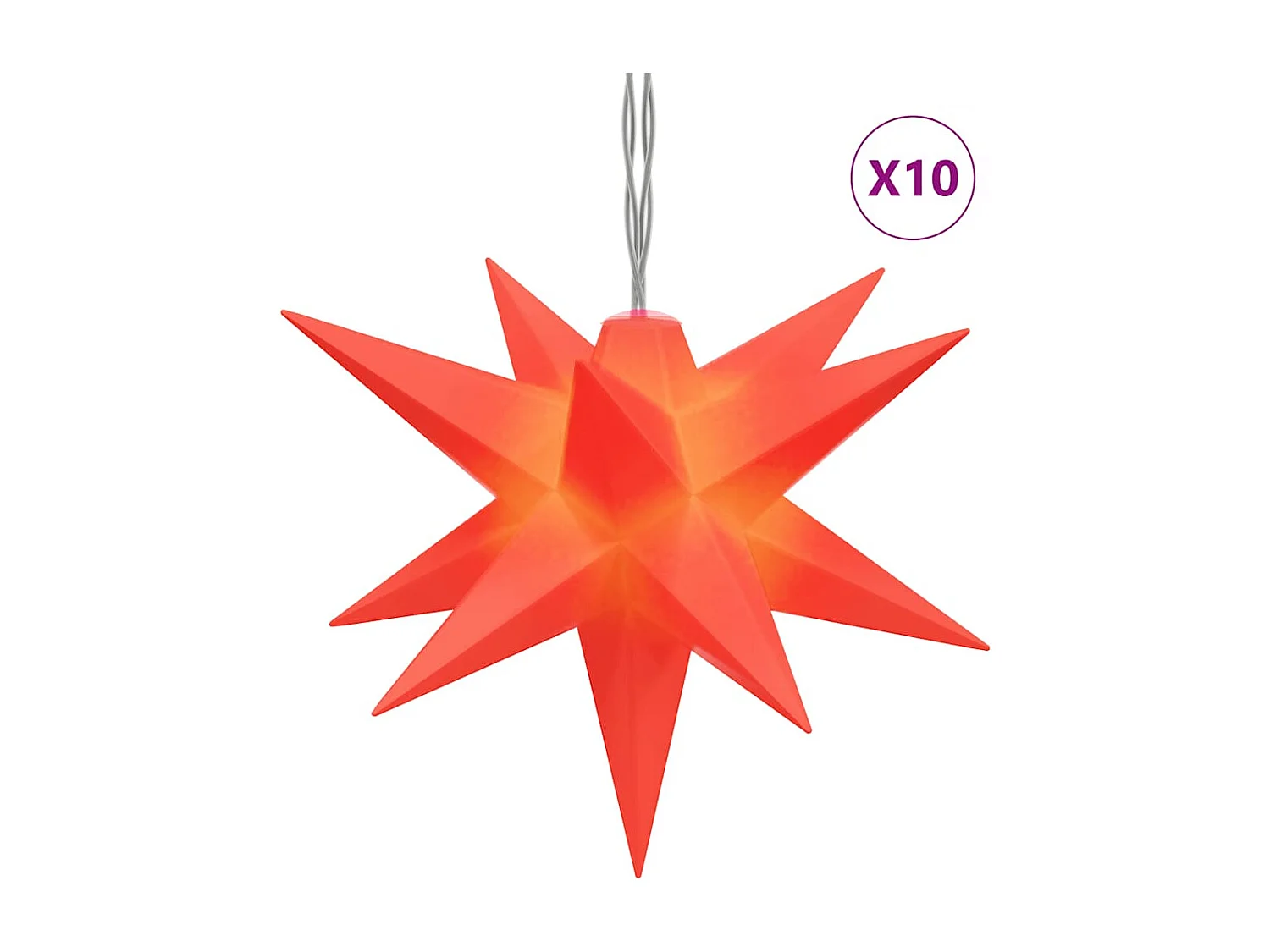 Luce di Natale 10 LED rossi 10 cm