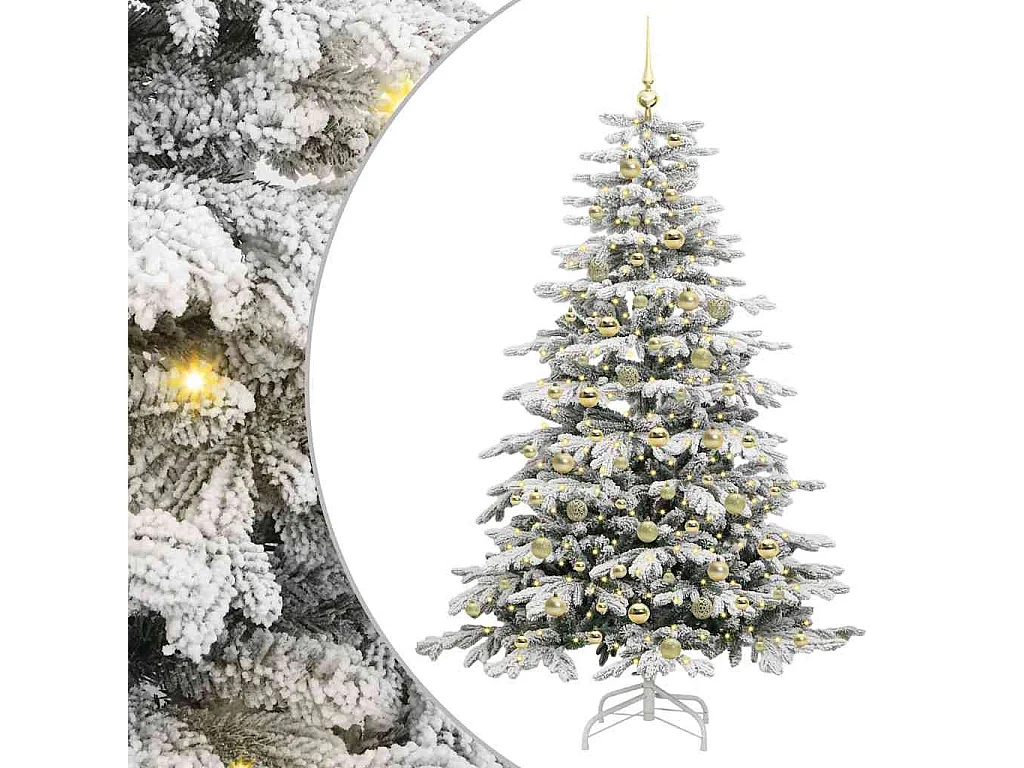 Albero di Natale artificiale con rami incernierati bianco 180 cm
