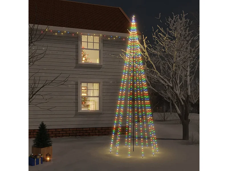 Kerstboom met paal 732 gekleurde LED's 500 cm