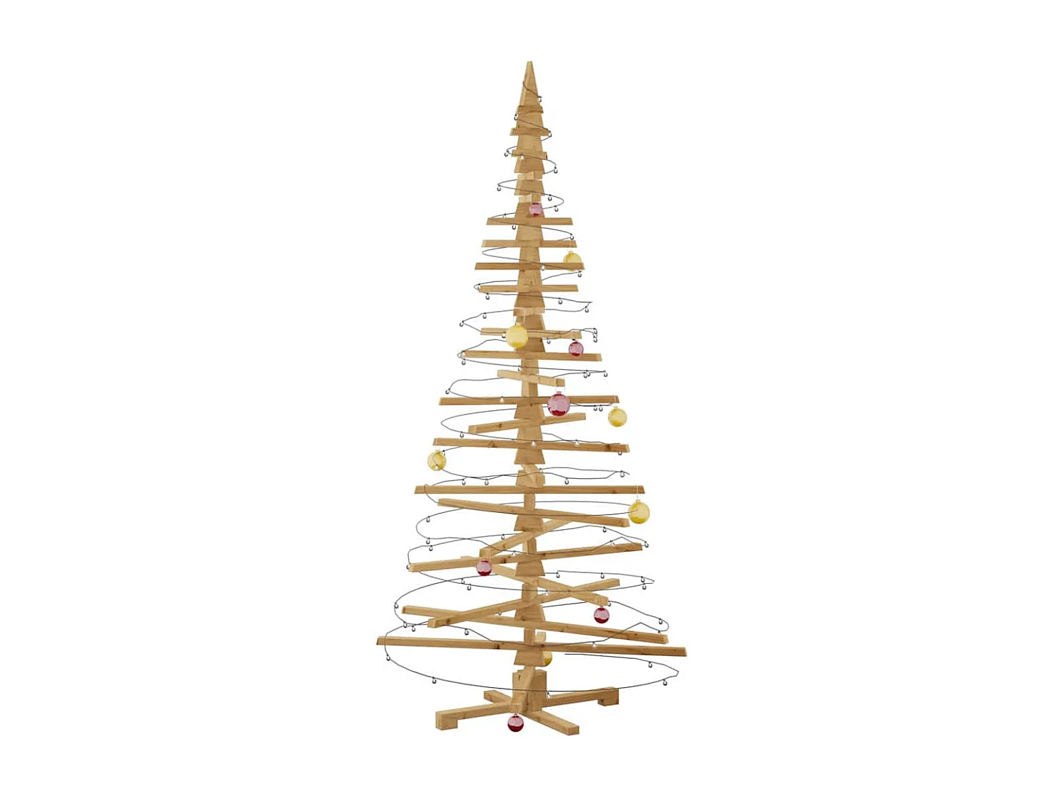 Arbre de Noël en bois Marron 210 cm Bois massif en pin