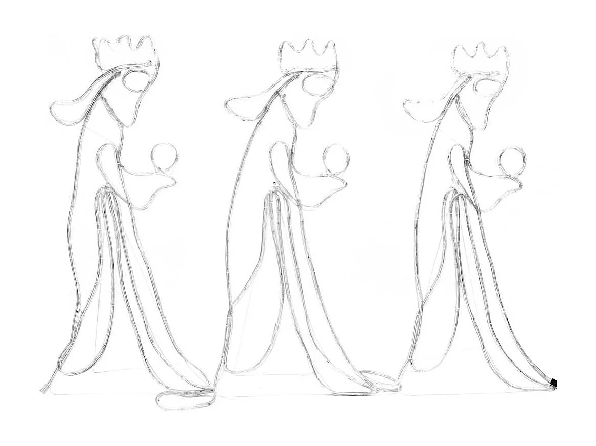 Figurine de Noël de trois rois avec 504 LED 99,5x45,5 cm