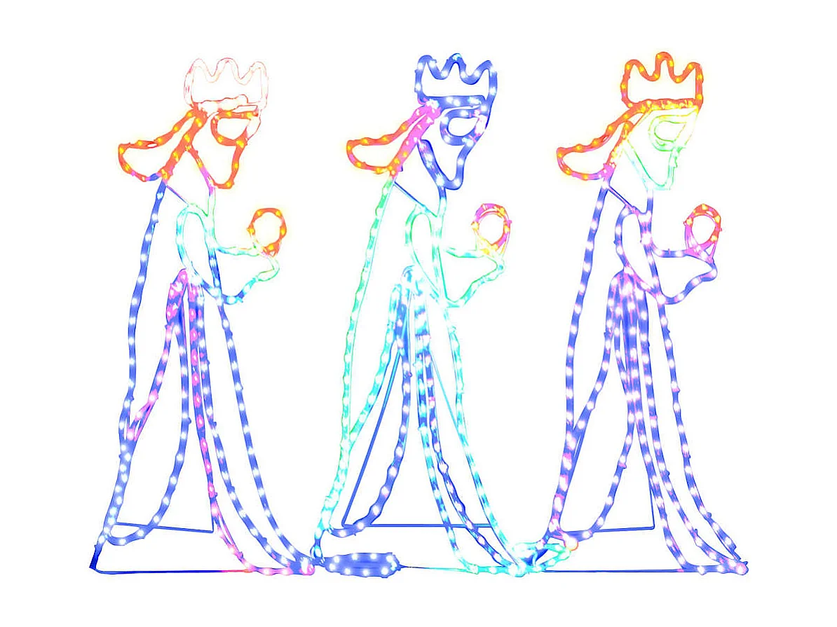 Drie Koningen Kerstfiguur met 504 LED's 99,5x45,5 cm