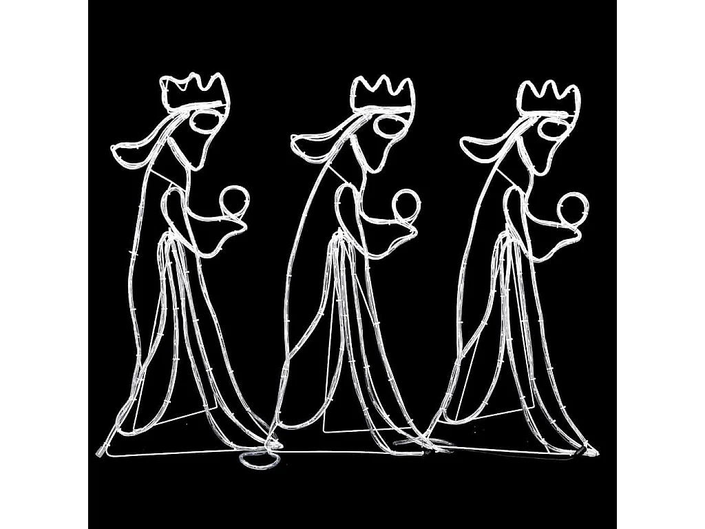 Drie Koningen Kerstfiguur met 504 LED's 99,5x45,5 cm