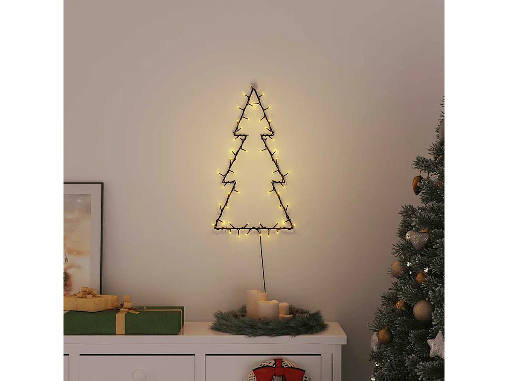 Lumières de Noël silhouette d'arbre de Noël 80 LED blanc chaud