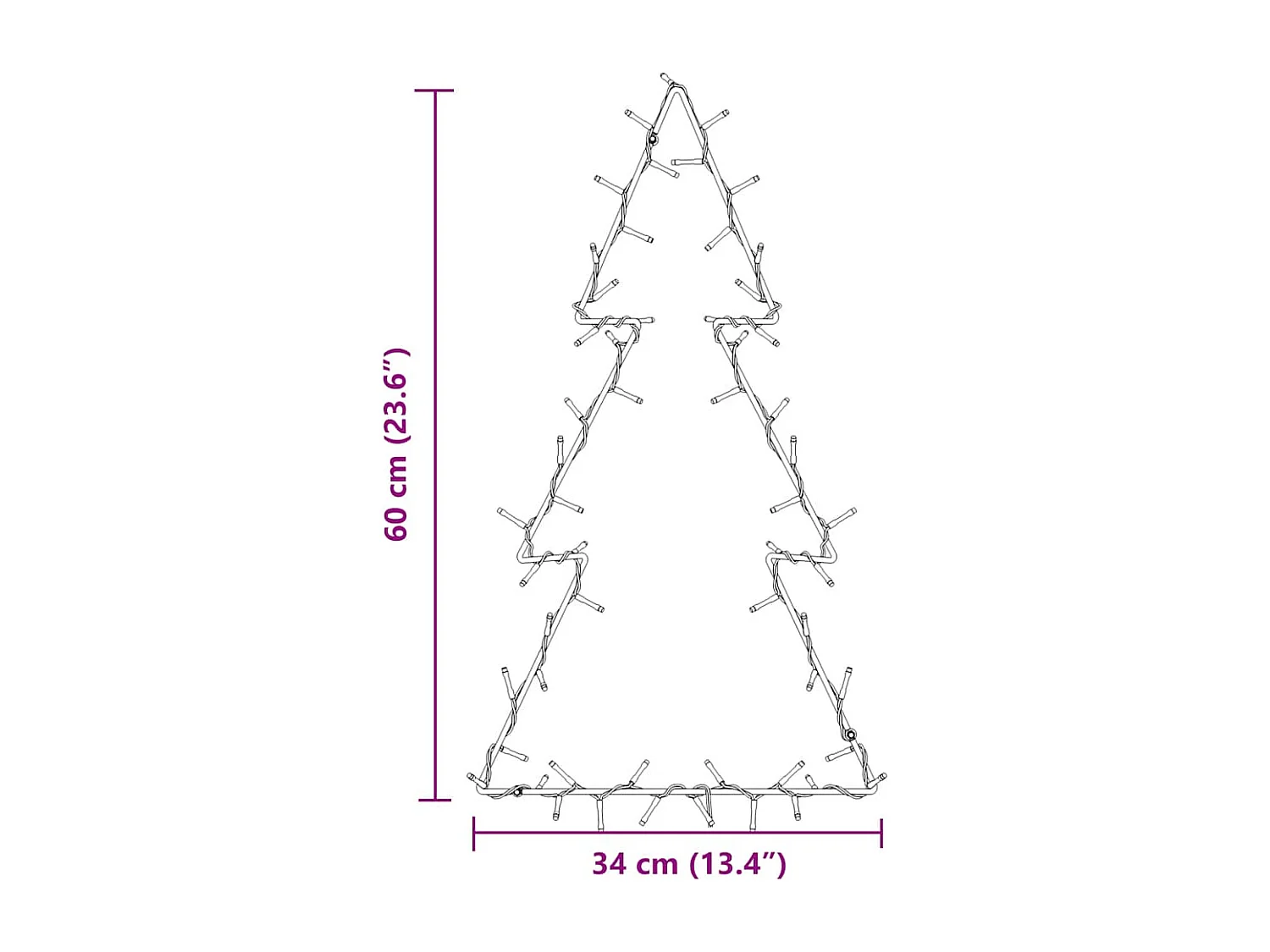Lumières de Noël silhouette d'arbre de Noël 80 LED blanc chaud