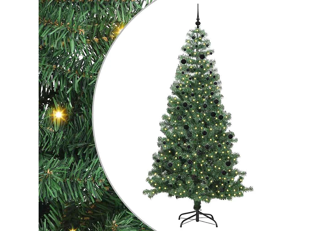 Albero di Natale con 300 LED con supporto Verde 240 cm PVC