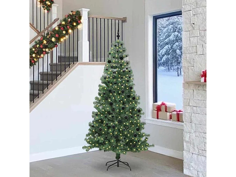 Albero di Natale con 300 LED con supporto Verde 240 cm PVC