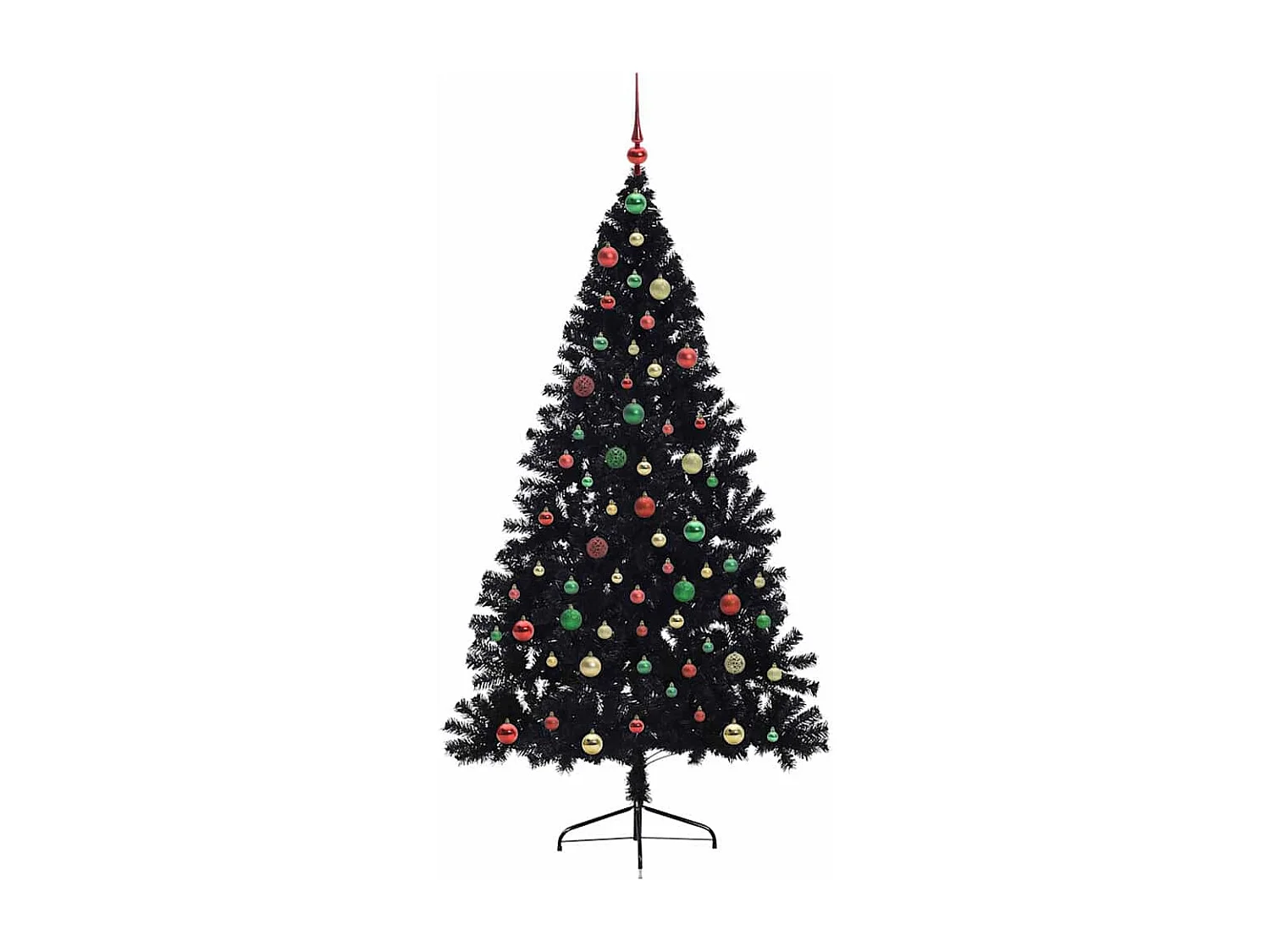 Sapin de Noël artificiel pré-éclairé Noir 180 cm PVC