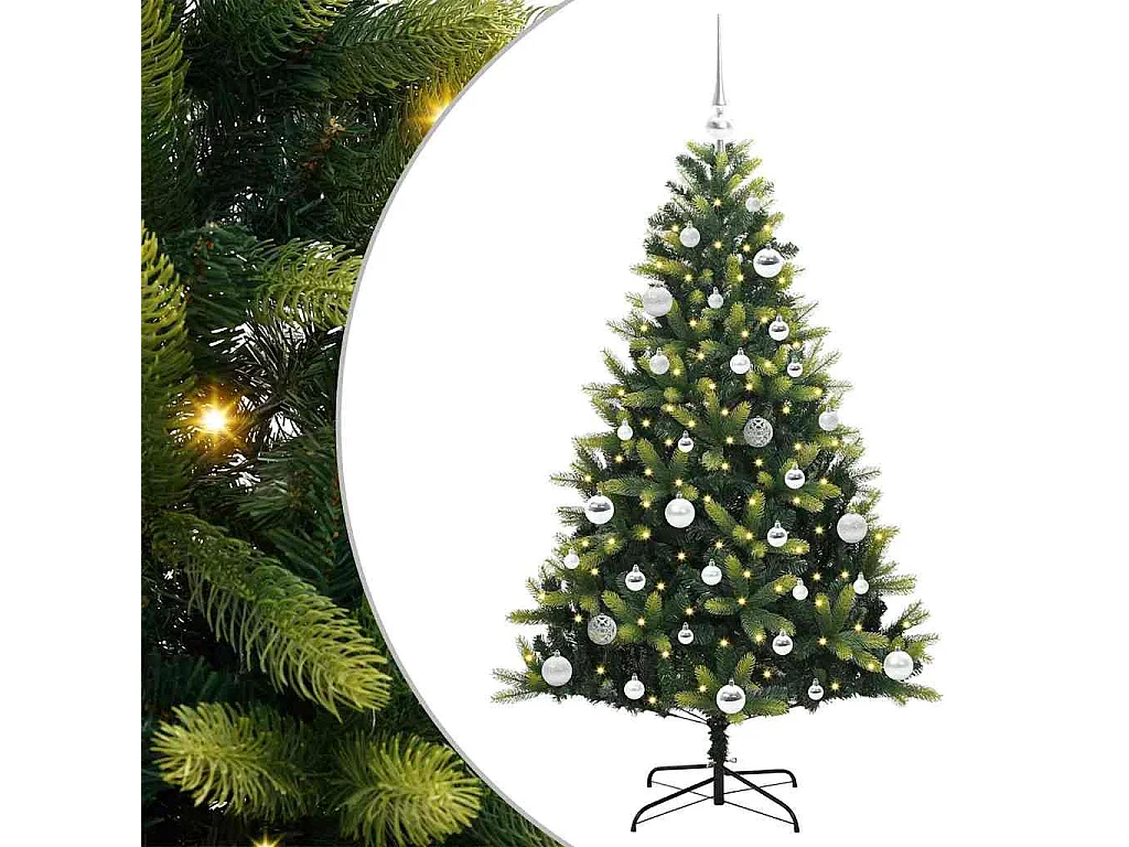 Albero di Natale artificiale incernierato 150 LED verde 150 cm