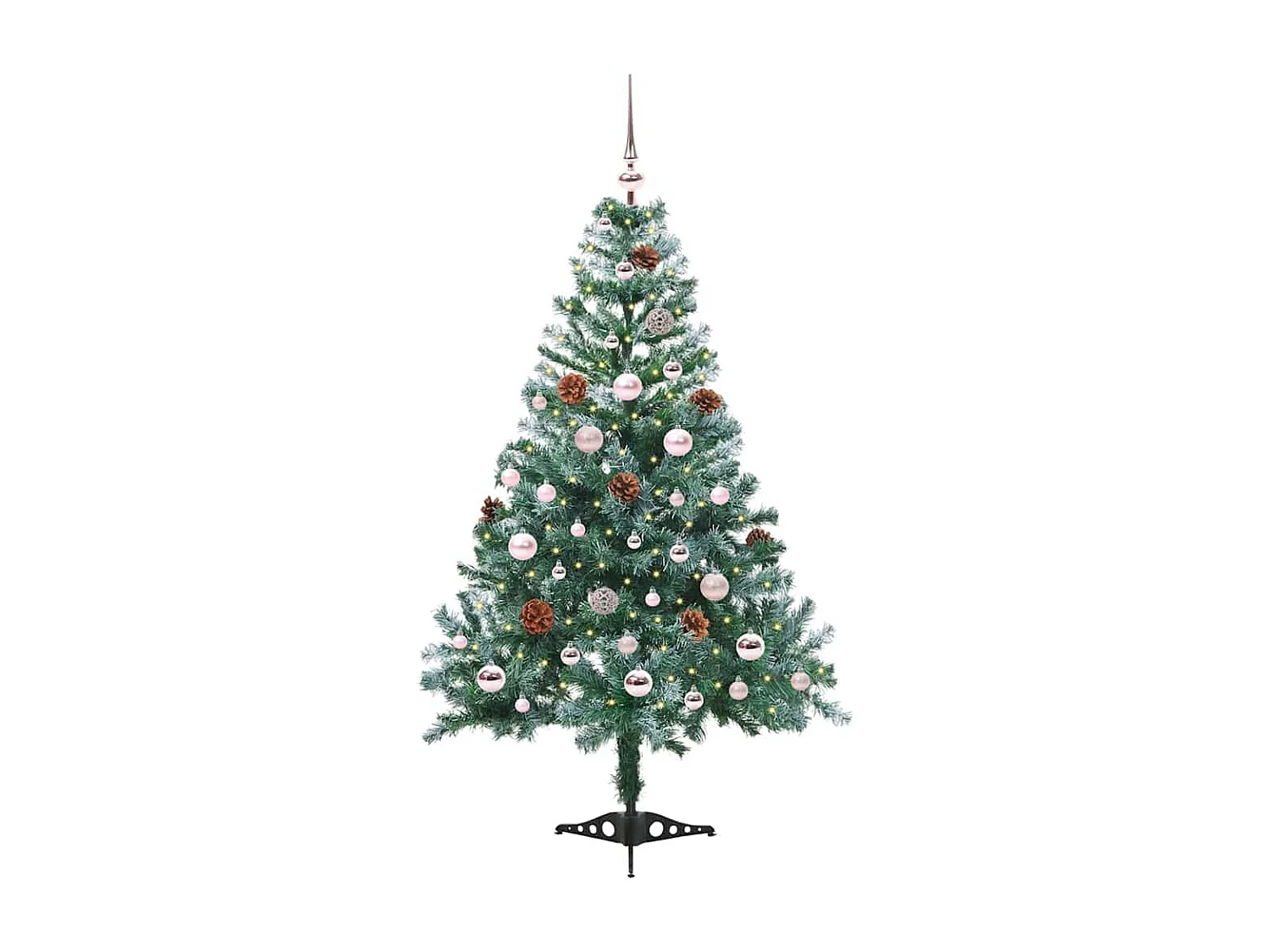 Albero di Natale artificiale con 150 LED Verde 150 cm PVC e Acciaio
