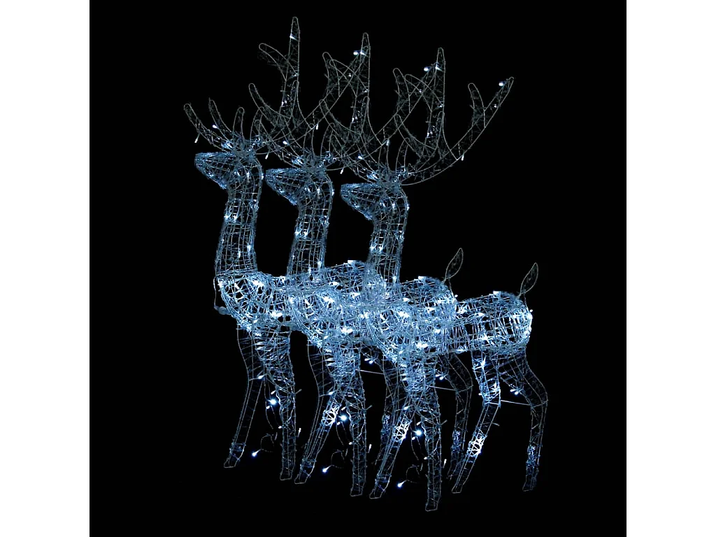 Rendier Kerstversiering Acryl 3 stuks 120 cm Koel Wit