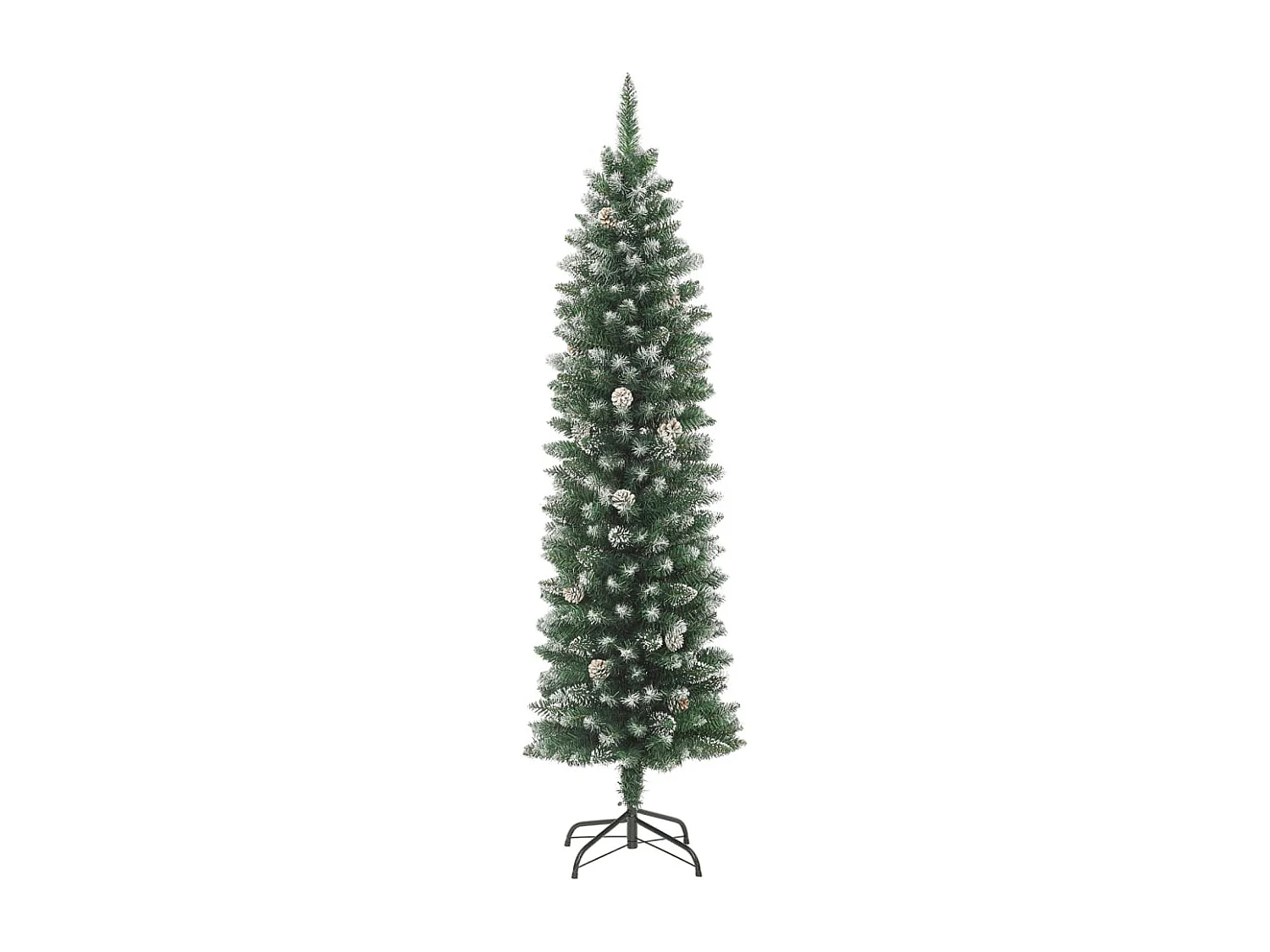 Albero di Natale artificiale sottile con supporto 210 cm PVC
