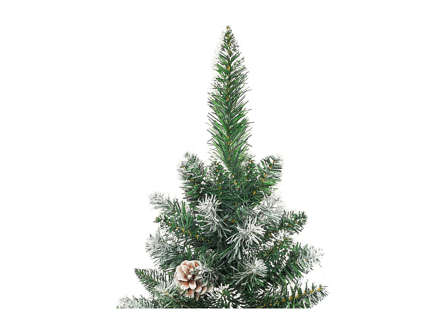 Albero di Natale artificiale sottile con supporto 210 cm PVC