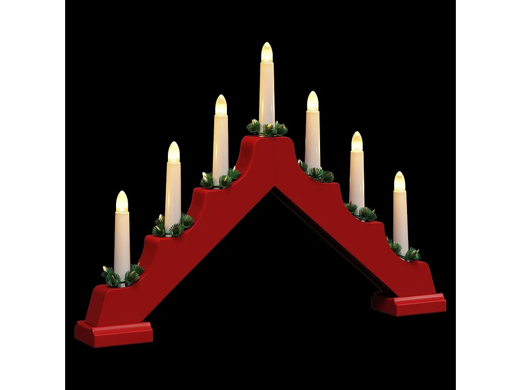 Pont de bougie de Noël 3 pcs Rouge 39.5 x 5 x 29 cm Pin massif