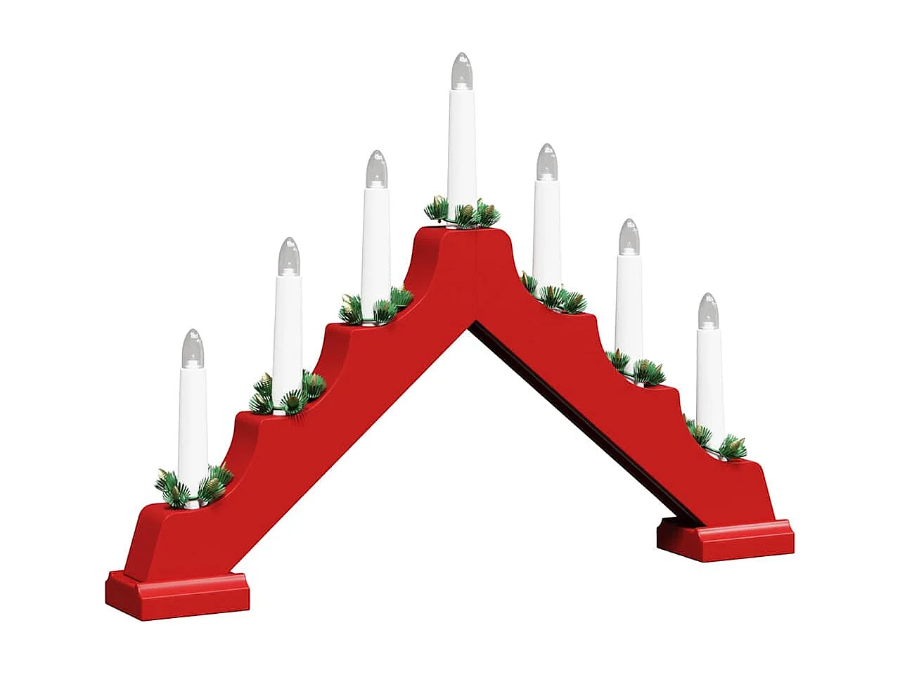 Pont de bougie de Noël 3 pcs Rouge 39.5 x 5 x 29 cm Pin massif
