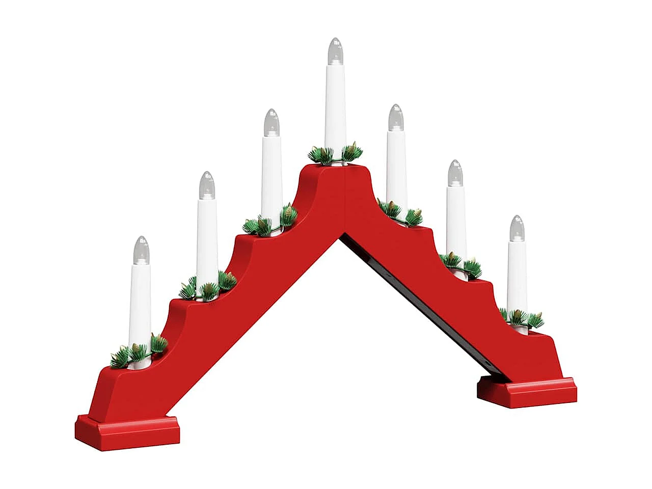 Pont de bougie de Noël 3 pcs Rouge 39.5 x 5 x 29 cm Pin massif