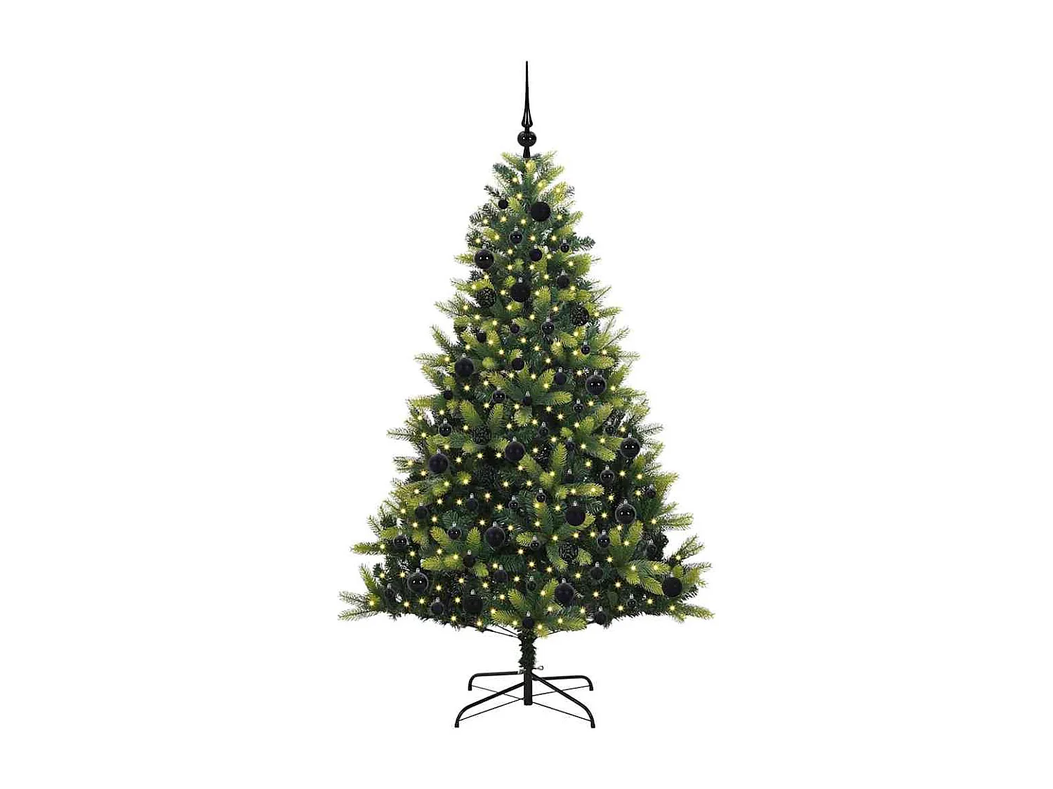 Arbre de Noël artificiel en silicone flexible 300 LEDs 180 cm