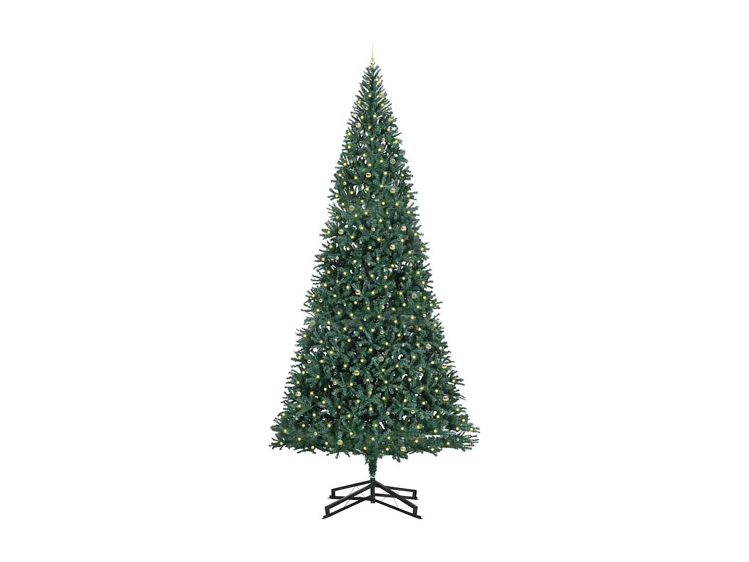 Albero di Natale artificiale preilluminato con set di palline