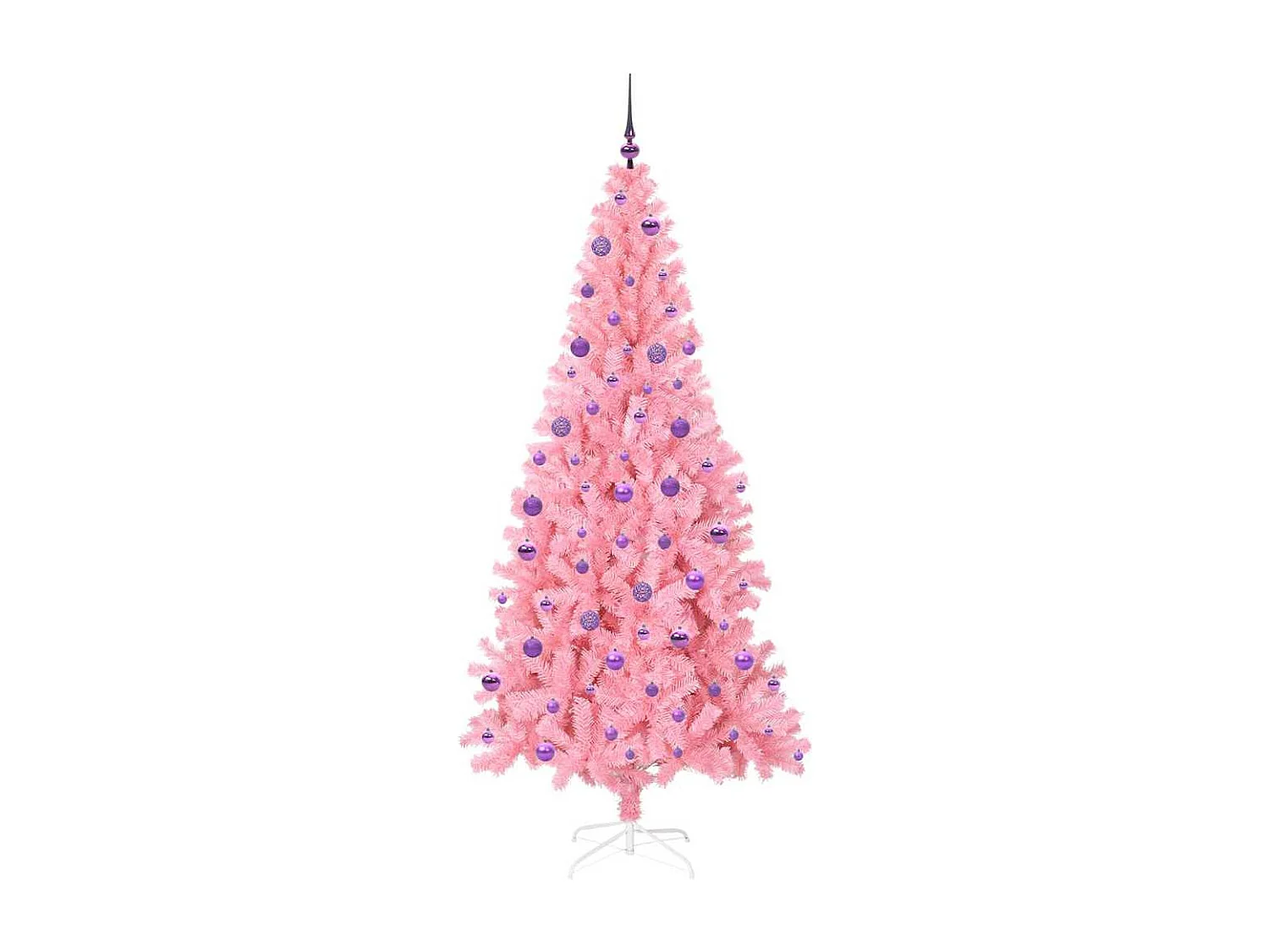 Sapin de Noël avec 300 LED avec support Rose 210 cm PVC