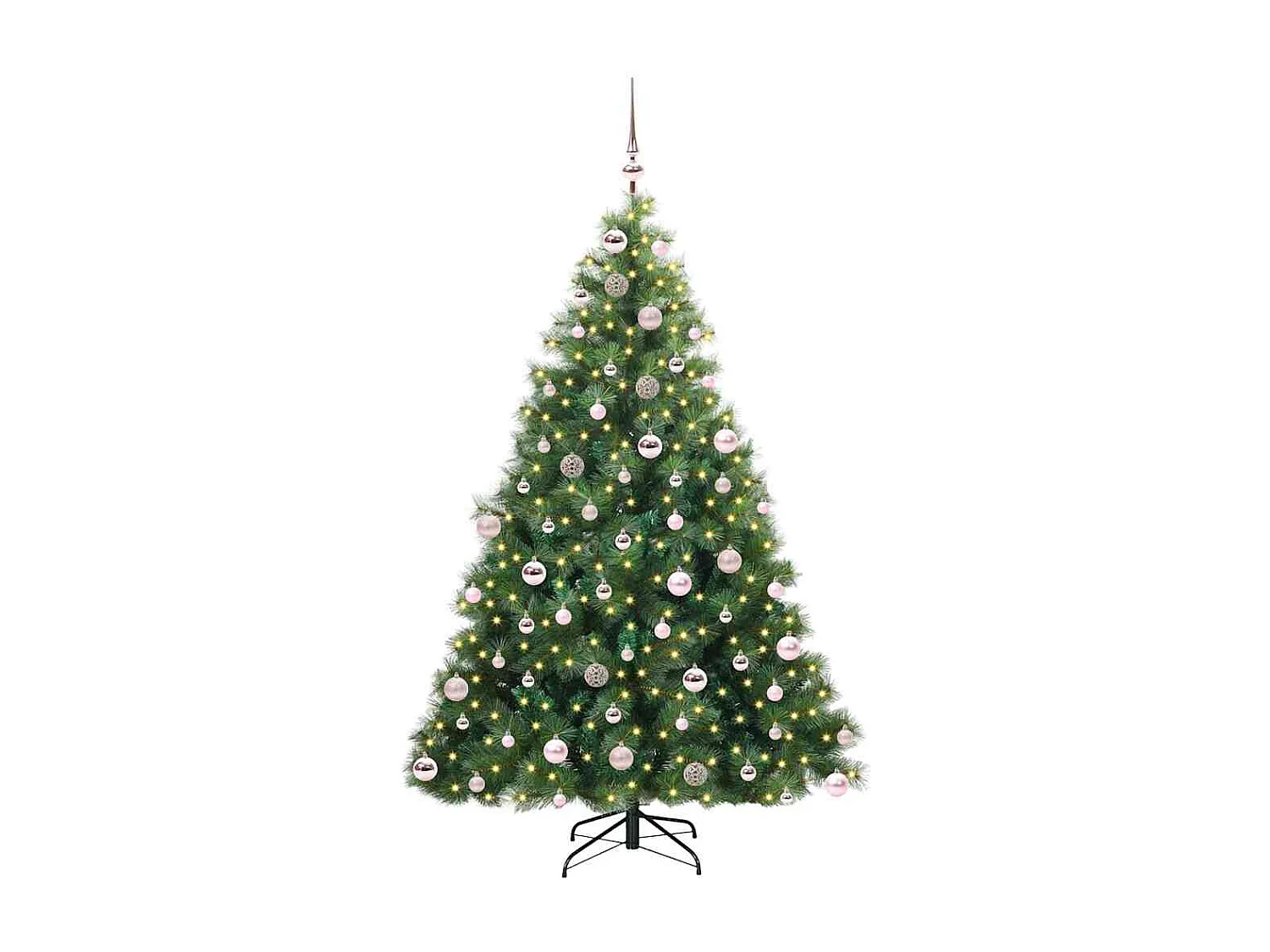 Sapin de Noël artificiel avec 300 LED Vert 180 cm PE et PVC