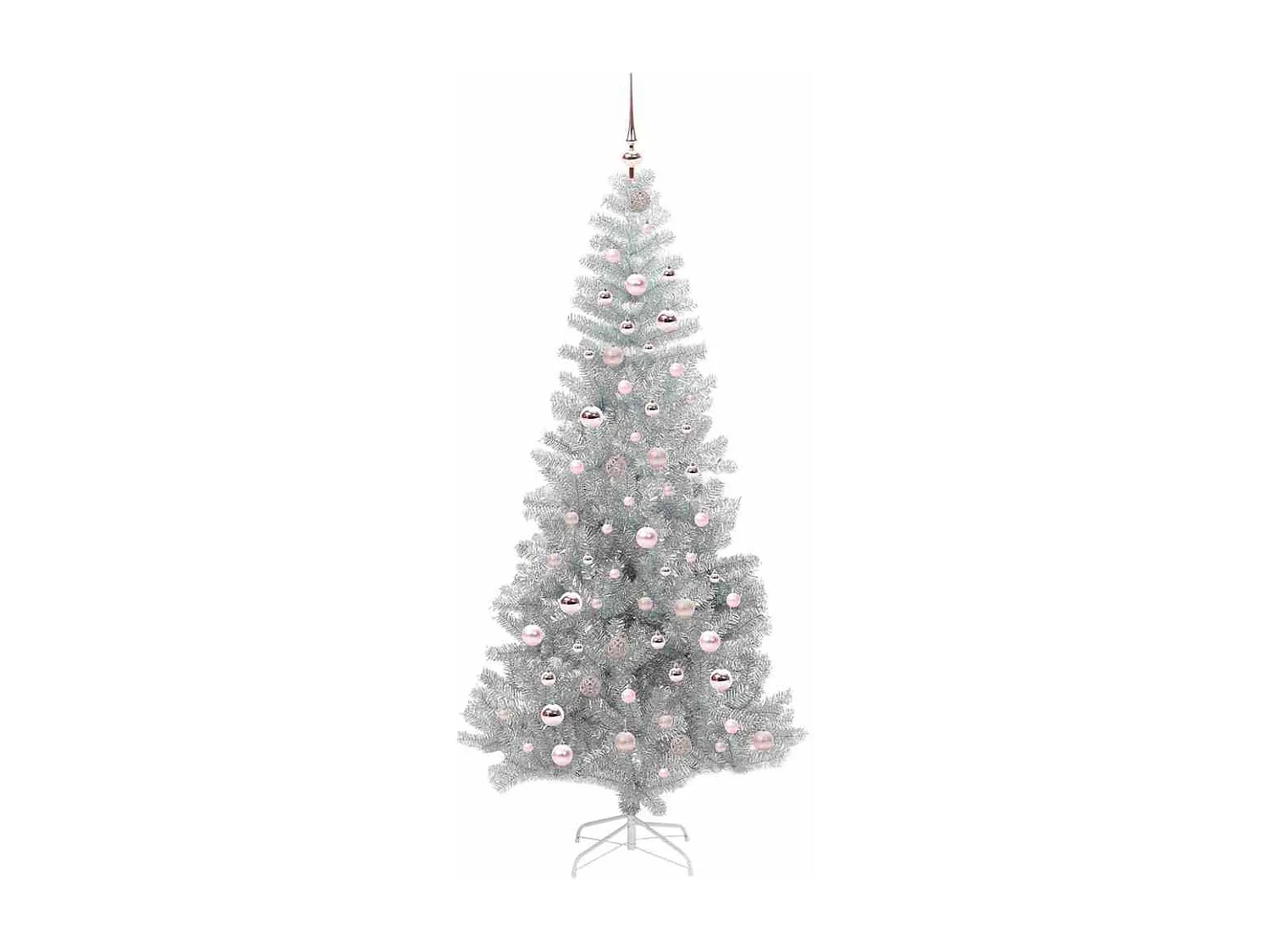 Sapin de Noël avec 300 LED avec support Argent 210 cm PET