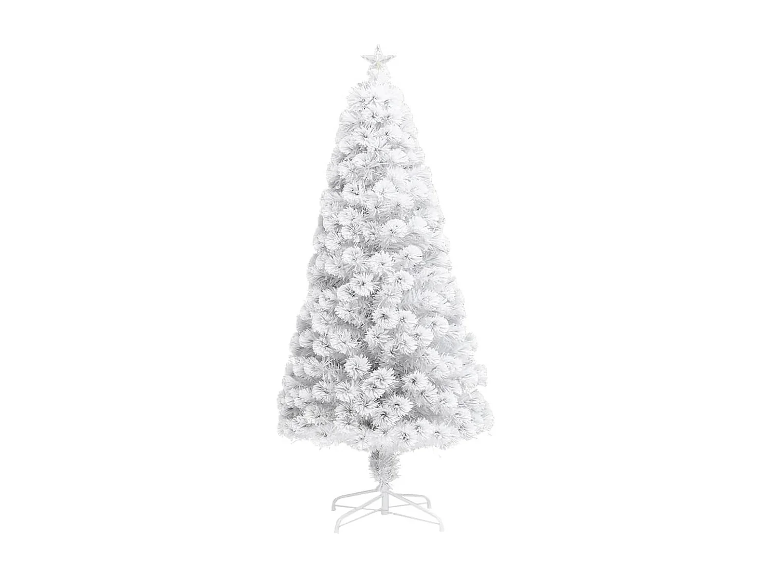 Voorverlichte witte kunstkerstboom 120 cm glasvezel