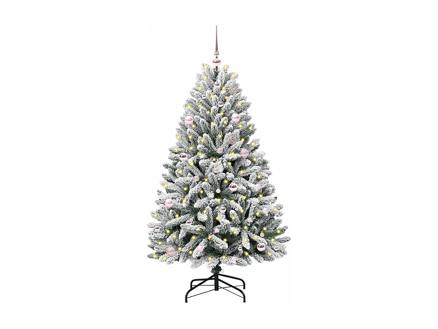 Künstlicher Weihnachtsbaum Grün und Weiß 150 cm PVC und Metall