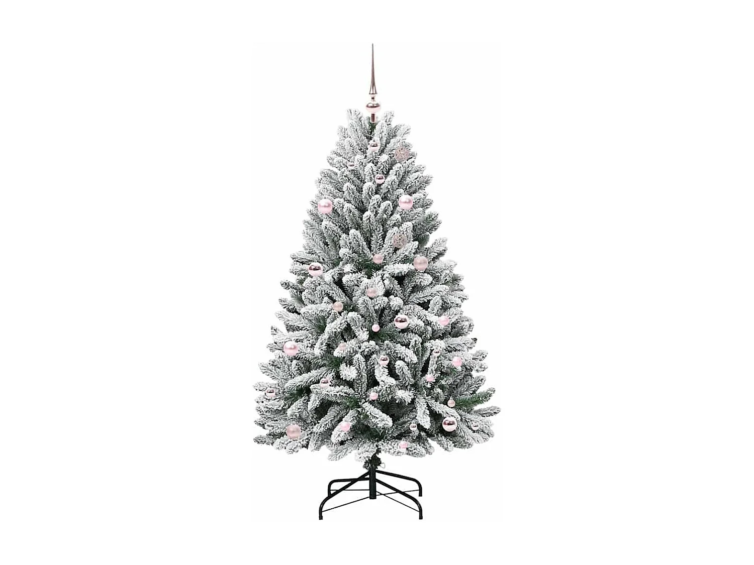 Künstlicher Weihnachtsbaum Grün und Weiß 150 cm PVC und Metall