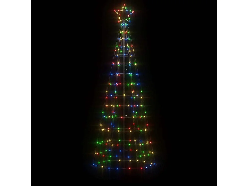 Sapin de Noël à LED avec piquets 220 LED colorées 180 cm