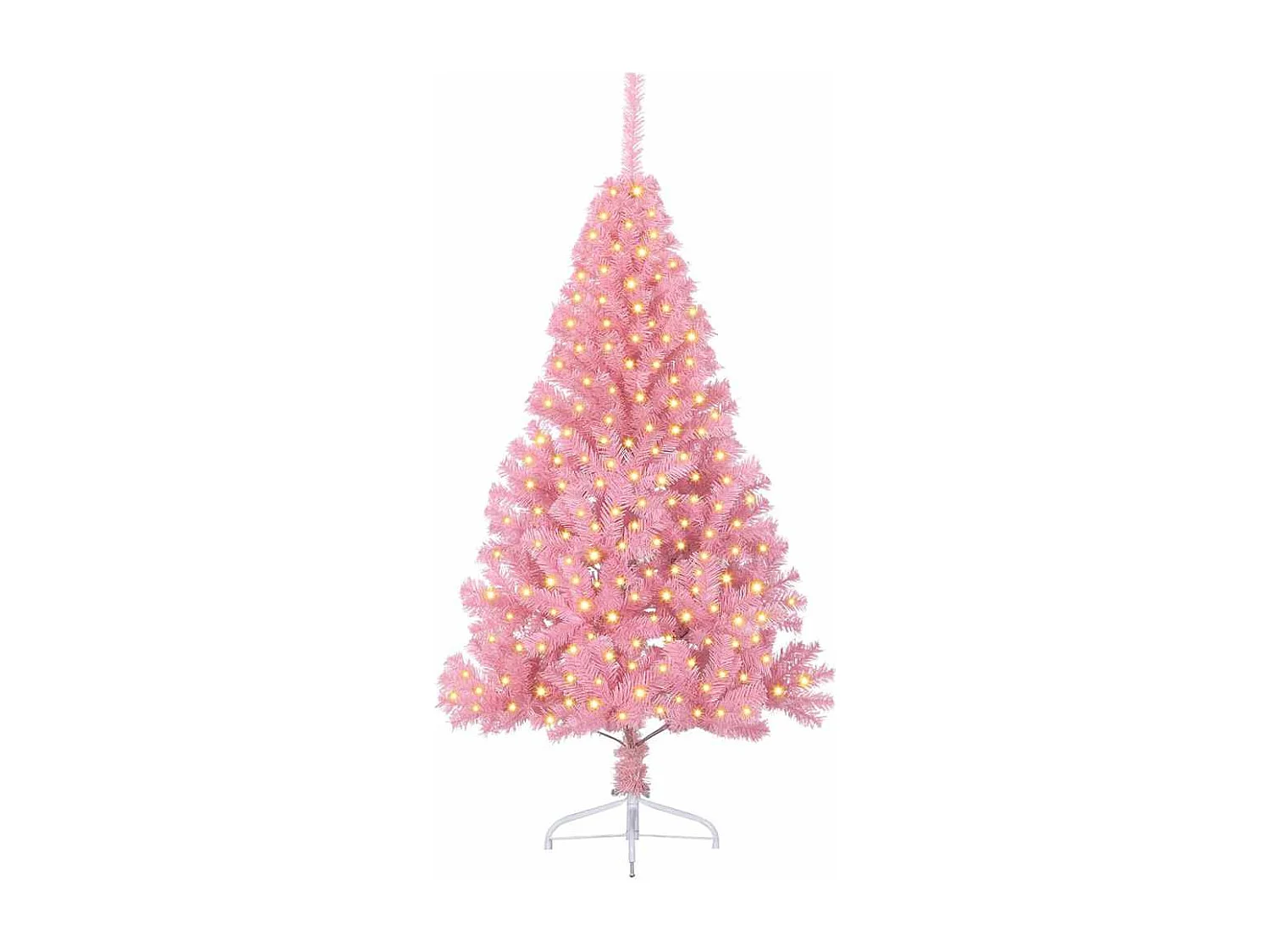 Voorverlichte kunstkerstboom roze 180cm PVC