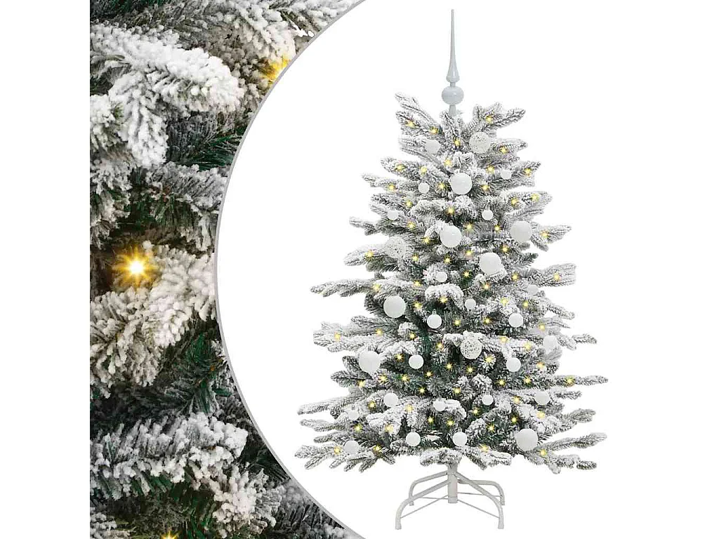 Künstlicher Weihnachtsbaum mit klappbaren Zweigen Weiß 120 cm