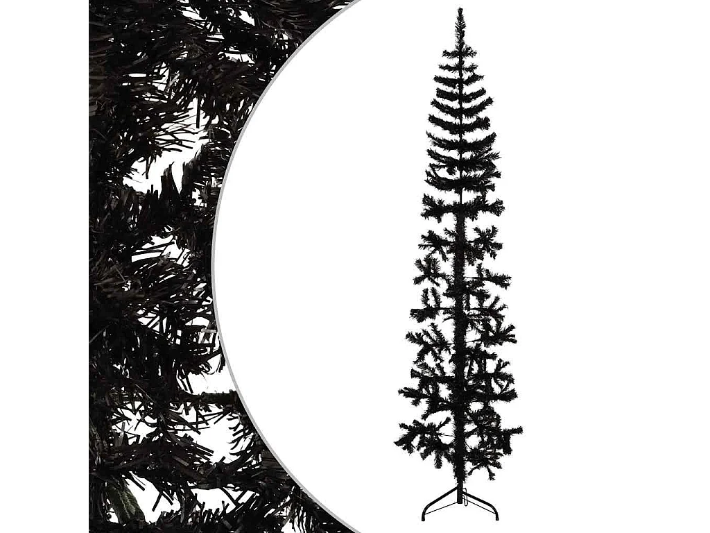 Albero di Natale artificiale mezzo sottile con supporto nero 240 cm