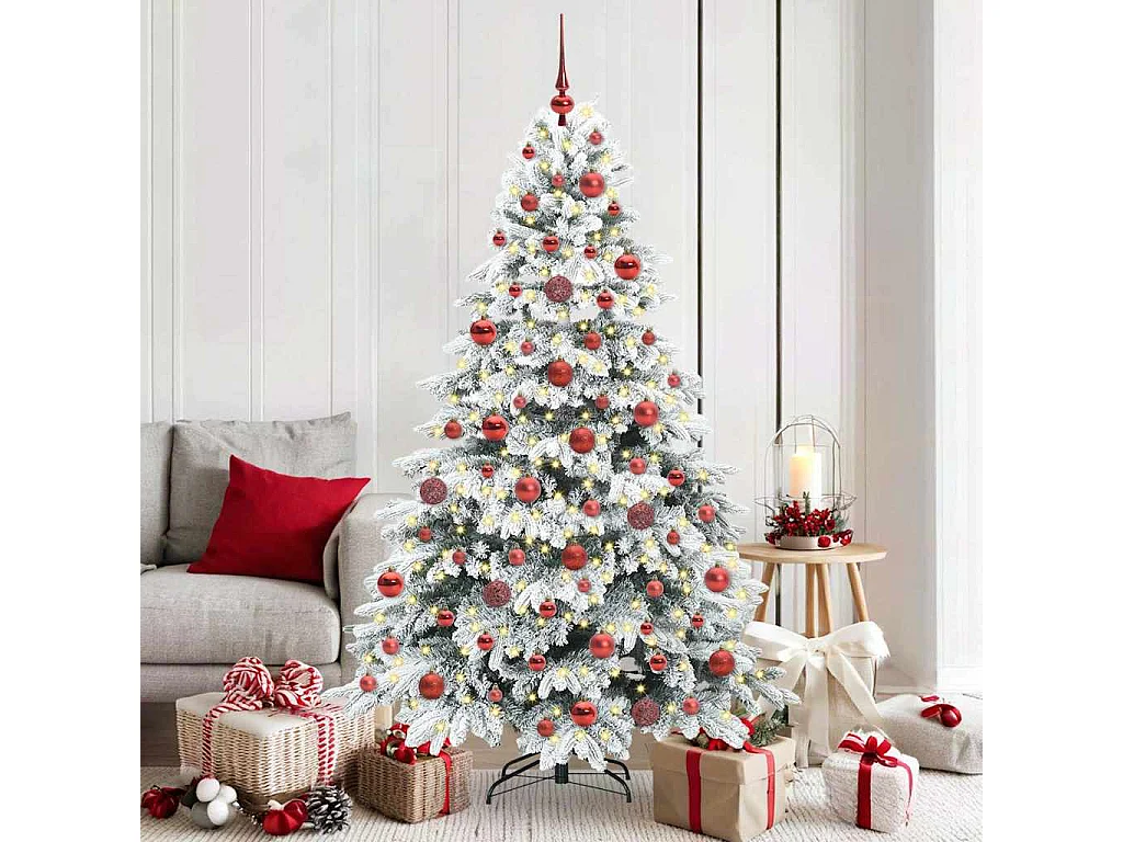 Albero di Natale artificiale con 300 LED Verde 180 cm PE e PVC