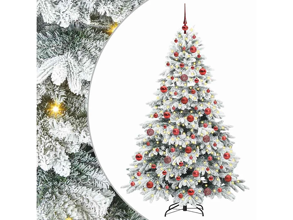 Albero di Natale artificiale con 300 LED Verde 180 cm PE e PVC