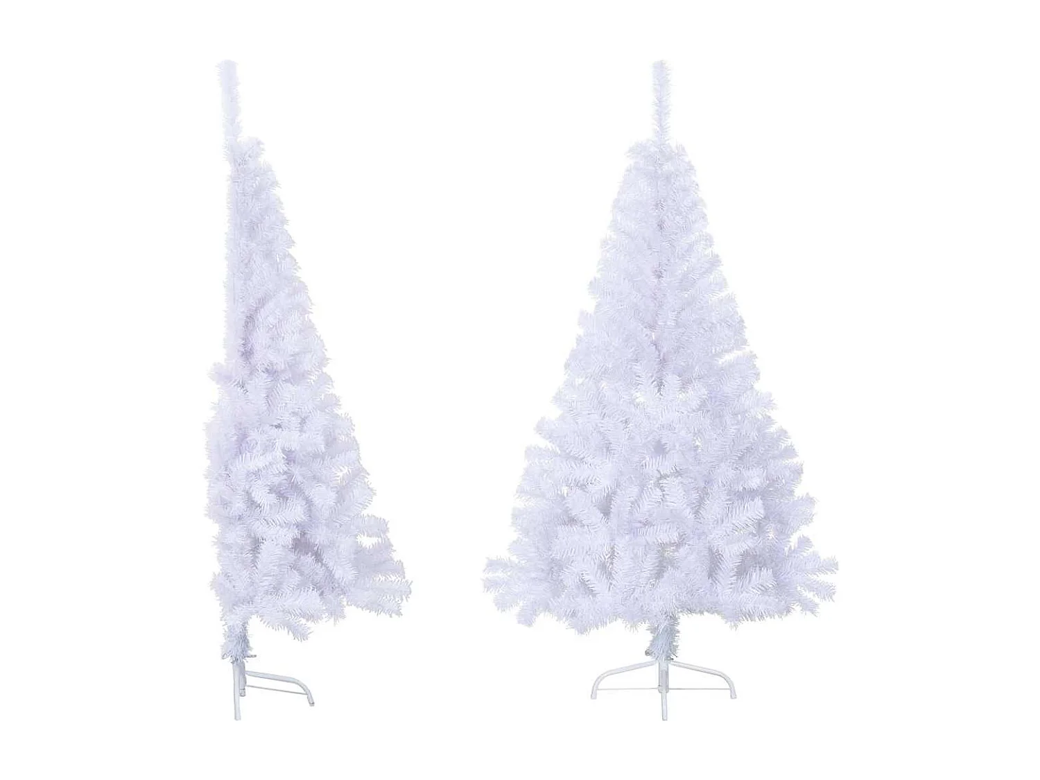 Sapin de Noël artificiel moitié avec support blanc 150 cm PVC
