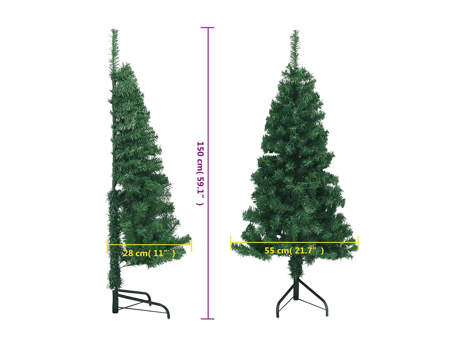 Künstlicher Weihnachtsbaum Ecke Grün 150 cm PVC