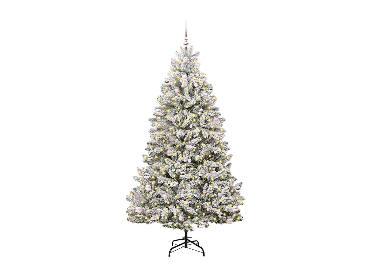 Sapin de Noël artificiel Vert et blanc 240 cm PVC et métal