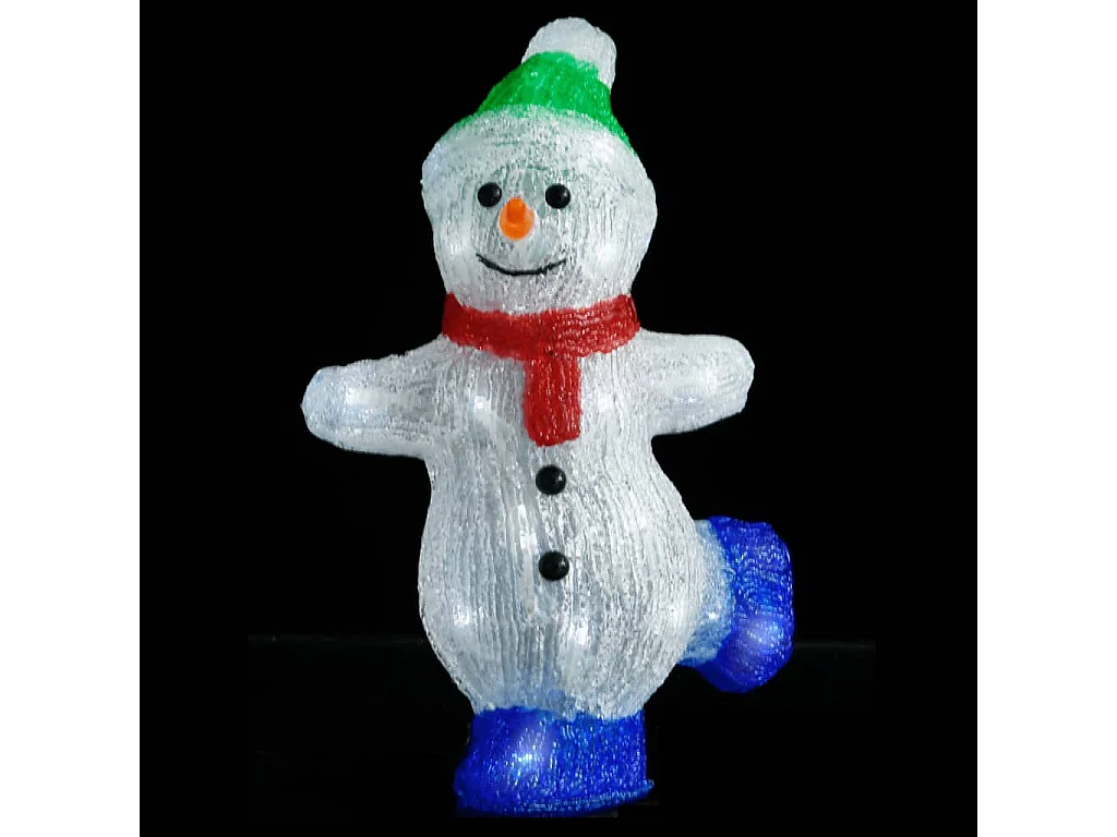 Silhouette di pupazzo di neve natalizio a LED in acrilico da 30 cm