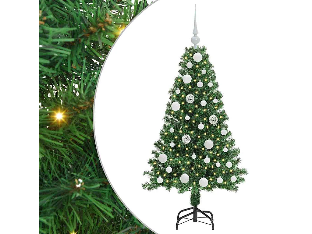 Albero di Natale artificiale verde 120 cm PVC, acciaio e plastica