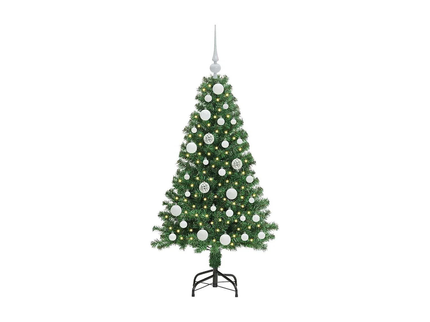 Albero di Natale artificiale verde 120 cm PVC, acciaio e plastica