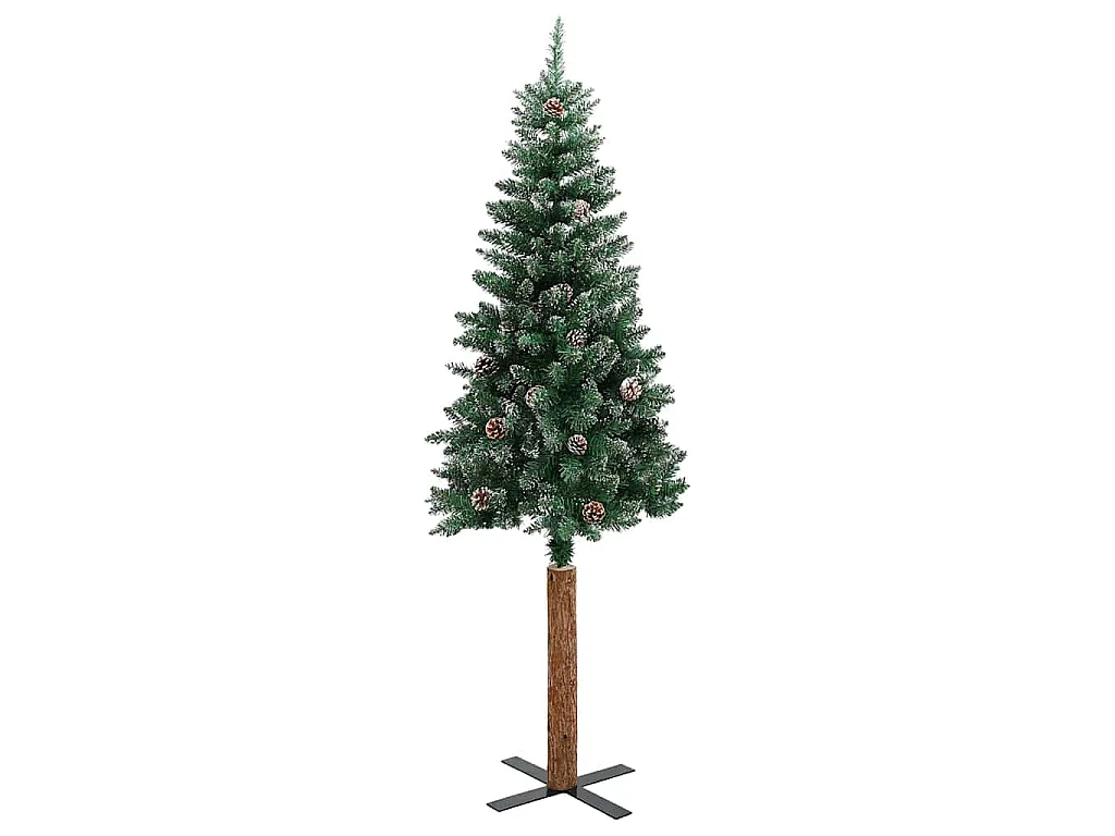 Sapin de Noël mince avec 300 LED Vert et blanc 180 cm