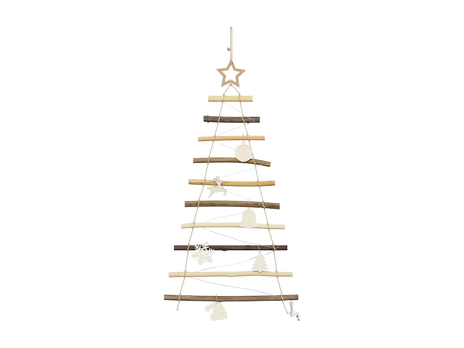 Weihnachtsbaum mit 30 LEDs Natur 90 cm Esche massiv